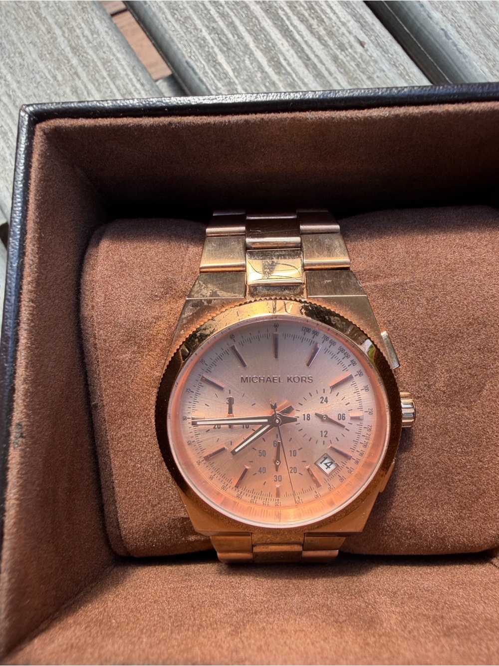 Michael Kors Rose Gold-Tone Chronograph Watch